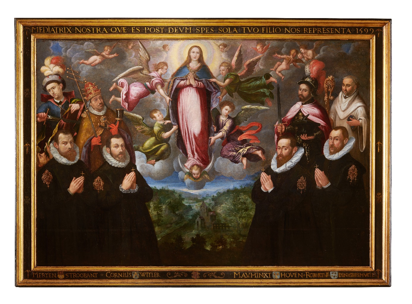 tableau de l’Assomption avec quatre donateurs du Grand Serment des Arbalétriers restauré.
