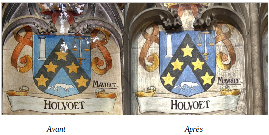 Monument funéraire de Flaminio Garnier qui représente des sculptures en pierre avant sa mise en lumière.