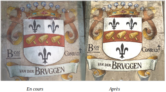 Mise en lumière du monument funéraire de Flaminio Garnier qui représente des sculptures en pierre.